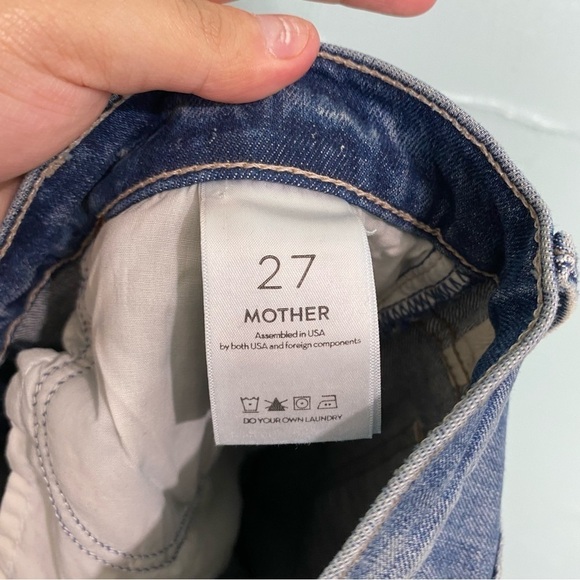 MOTHER The Stunner Ankle Step Fray‎ Helter Skelter Sz 27 Blue Lightning Bolt - Picture 7 of 9